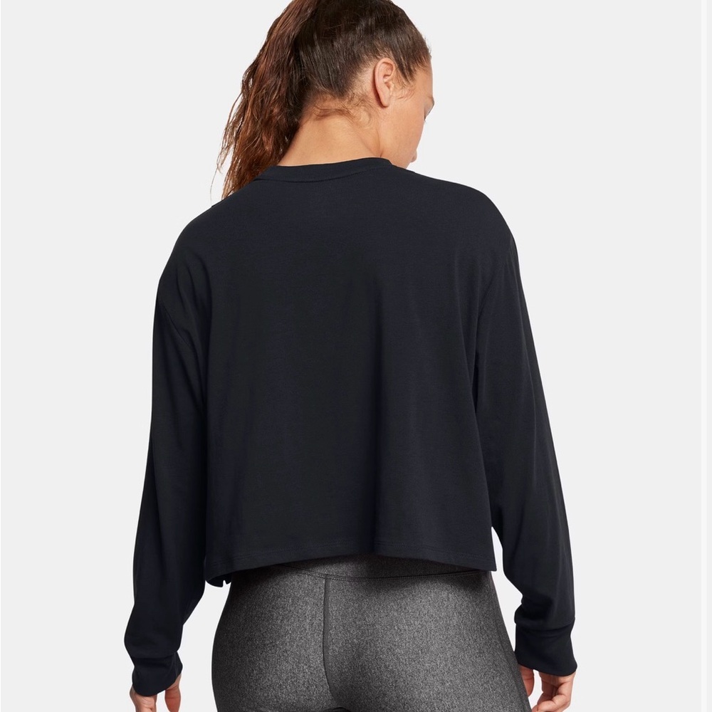 Under Armour Women's Rival Boxy Black Long Sleeve Top - Picture 2 of 7